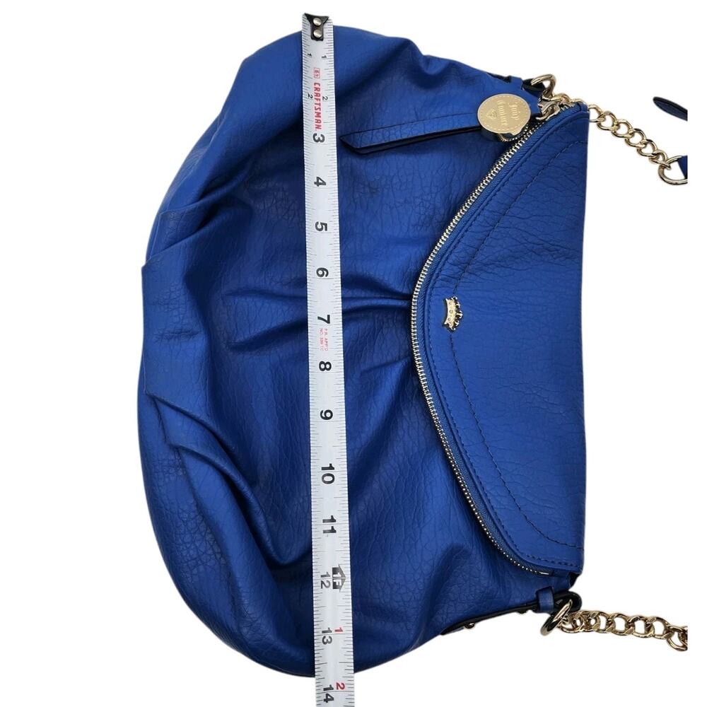 Juicy Couture Purse Crossbody Bag Faux Pebbled Leather Peacock Blue W/ Bag Charm - Picture 10 of 10